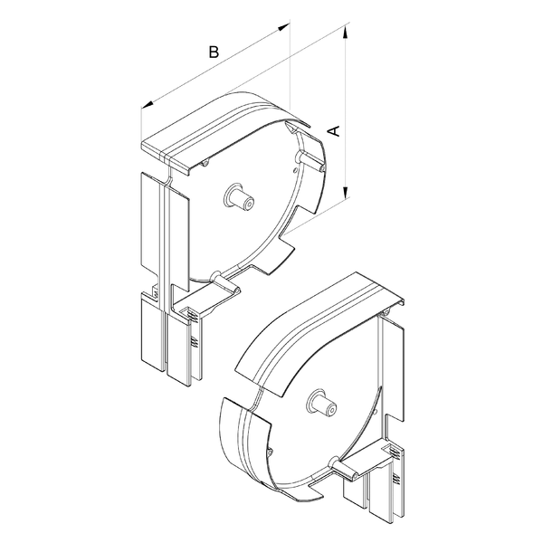 Flasques internes du coffre demi rond, assemblées - pied type I  